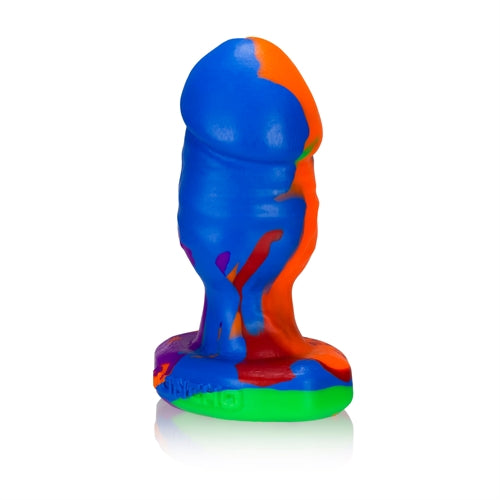 Honcho-1 Small Stumpy Dick Shape Buttplug - Rainbow – Rechargeable, Discreet, Intimate Wellness Accessory – Quiet, Rechargeable, Waterproof, Couples & Solo Use, Discreet Intimate Wellness Accessory