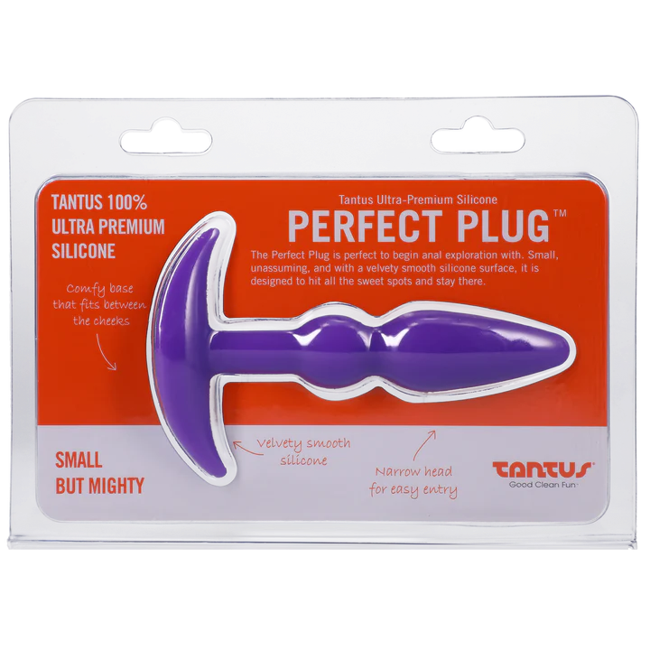 Tantus Silicone Perfect Butt Plug Purple – Rechargeable, Discreet, Intimate Wellness Accessory – Quiet, Rechargeable, Waterproof, Couples & Solo Use, Discreet Intimate Wellness Accessory