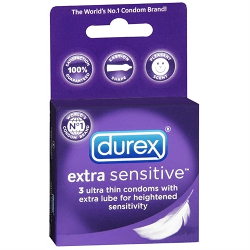 Durex Extra Sensitive - 3 Pack – Rechargeable, Discreet, Intimate Wellness Accessory – Quiet, Rechargeable, Waterproof, Couples & Solo Use, Discreet Intimate Wellness Accessory