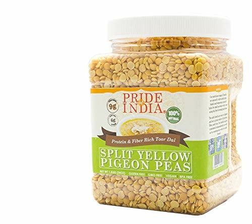 Indian Split Yellow Pigeon Peas - Protein & Fiber Rich Toor Dal Jar