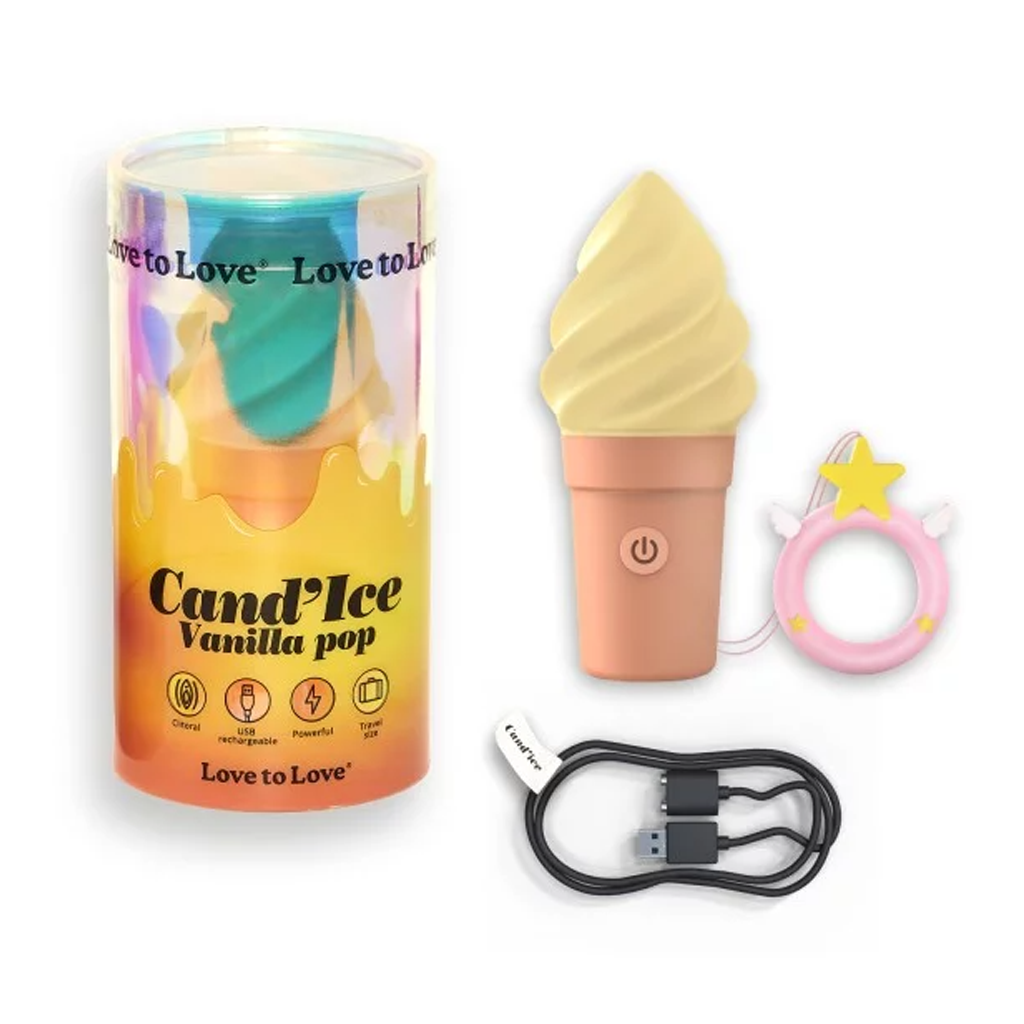CAND'ICE - VANILLA POP – Rechargeable, Discreet, Intimate Wellness Accessory – Quiet, Rechargeable, Waterproof, Couples & Solo Use, Discreet Intimate Wellness Accessory