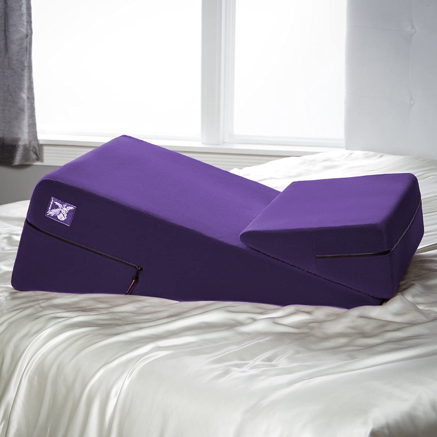 Wedge/Ramp Combo Purple Microfiber – Rechargeable, Discreet, Intimate Wellness Accessory – Quiet, Rechargeable, Waterproof, Couples & Solo Use, Discreet Intimate Wellness Accessory
