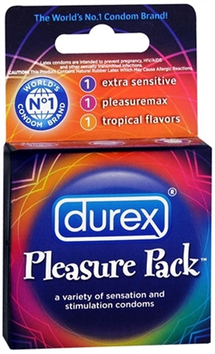 Durex Pleasure Pack - 3 Pack – Rechargeable, Discreet, Intimate Wellness Accessory – Quiet, Rechargeable, Waterproof, Couples & Solo Use, Discreet Intimate Wellness Accessory