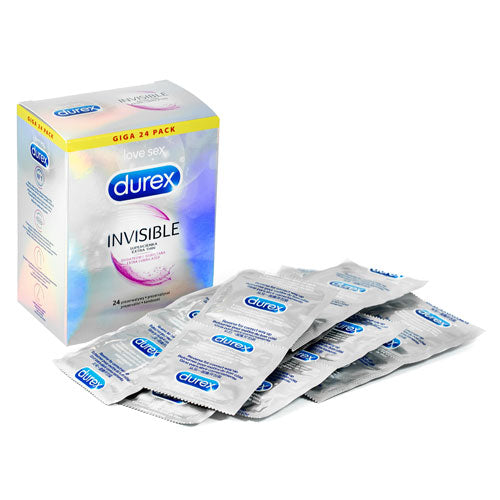 Durex Invisible Lubricated Box 24 – Rechargeable, Discreet, Intimate Wellness Accessory – Quiet, Rechargeable, Waterproof, Couples & Solo Use, Discreet Intimate Wellness Accessory