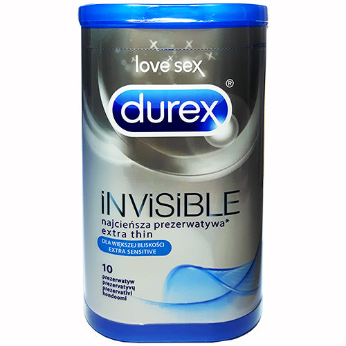 Durex Invisible Sensitive Box 10 – Rechargeable, Discreet, Intimate Wellness Accessory – Quiet, Rechargeable, Waterproof, Couples & Solo Use, Discreet Intimate Wellness Accessory