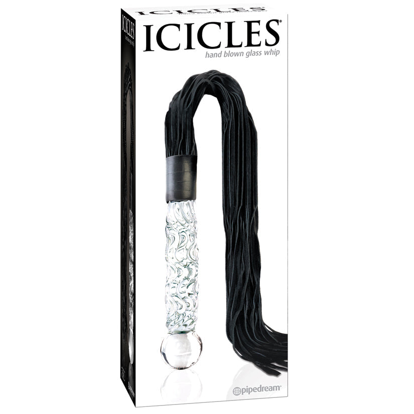 luxurious glass flogger will leave you breathless. Each hand-blown Icicleglass piece is sleek.