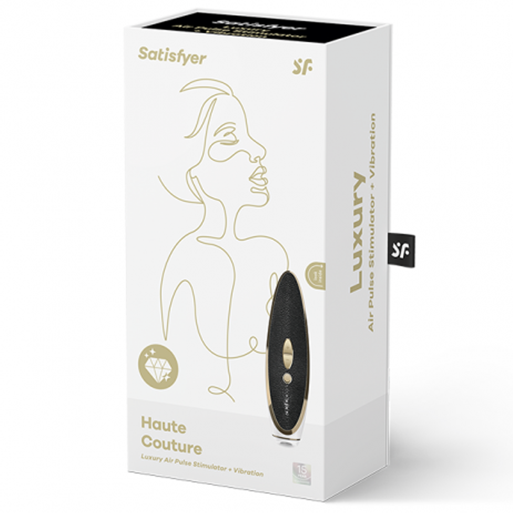 Haute Couture - black, white – Rechargeable, Discreet, Intimate Wellness Accessory – Quiet, Rechargeable, Waterproof, Couples & Solo Use, Discreet Intimate Wellness Accessory