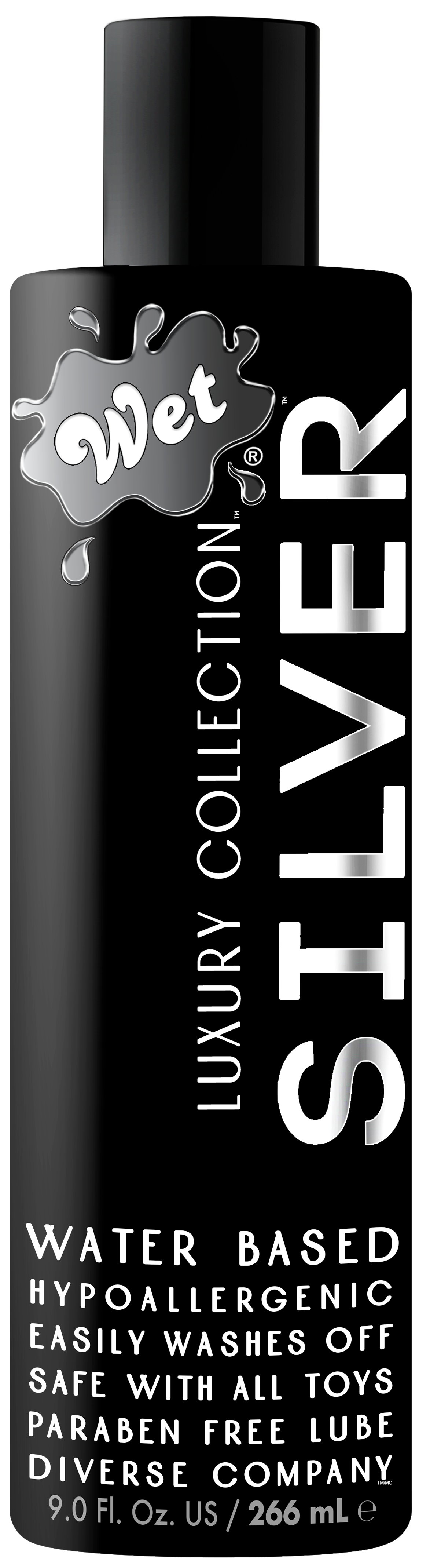 Silver Water Based intimacy personal lubricant 9 Ounce – Rechargeable, Discreet, Intimate Wellness Accessory – Quiet, Rechargeable, Waterproof, Couples & Solo Use, Discreet Intimate Wellness Accessory