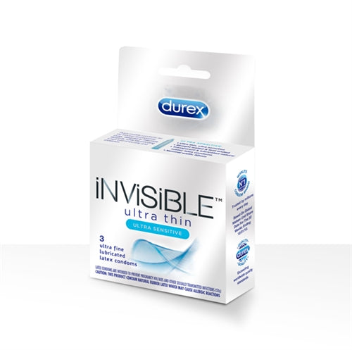 Durex Invisible 3 Pack – Rechargeable, Discreet, Intimate Wellness Accessory – Quiet, Rechargeable, Waterproof, Couples & Solo Use, Discreet Intimate Wellness Accessory