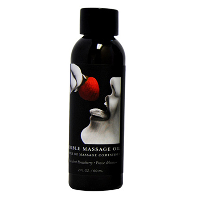 Edible Massage Oil Strawberry 2 fl oz / 60 ml – Rechargeable, Discreet, Intimate Wellness Accessory – Quiet, Rechargeable, Waterproof, Couples & Solo Use, Discreet Intimate Wellness Accessory