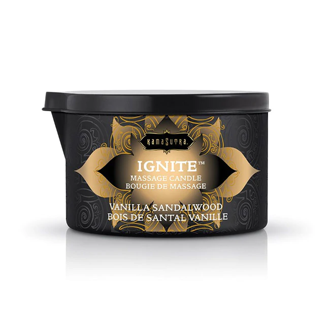 Ignite Massage Oil Candle Vanilla Sandalwood – Rechargeable, Discreet, Intimate Wellness Accessory – Quiet, Rechargeable, Waterproof, Couples & Solo Use, Discreet Intimate Wellness Accessory