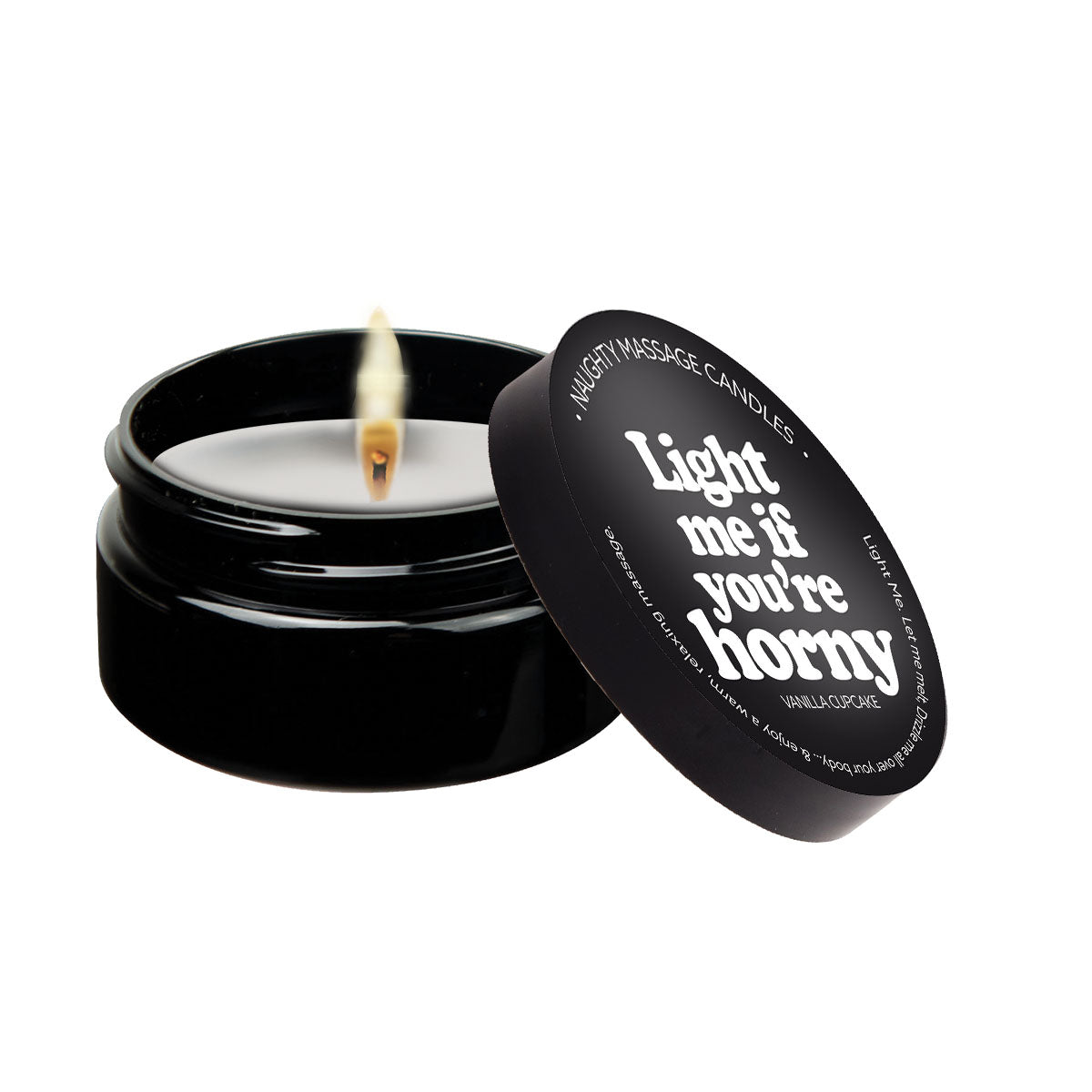 Light Me If You're Horny - Naughty Mini Massage Candle – Rechargeable, Discreet, Intimate Wellness Accessory – Quiet, Rechargeable, Waterproof, Couples & Solo Use, Discreet Intimate Wellness Accessory