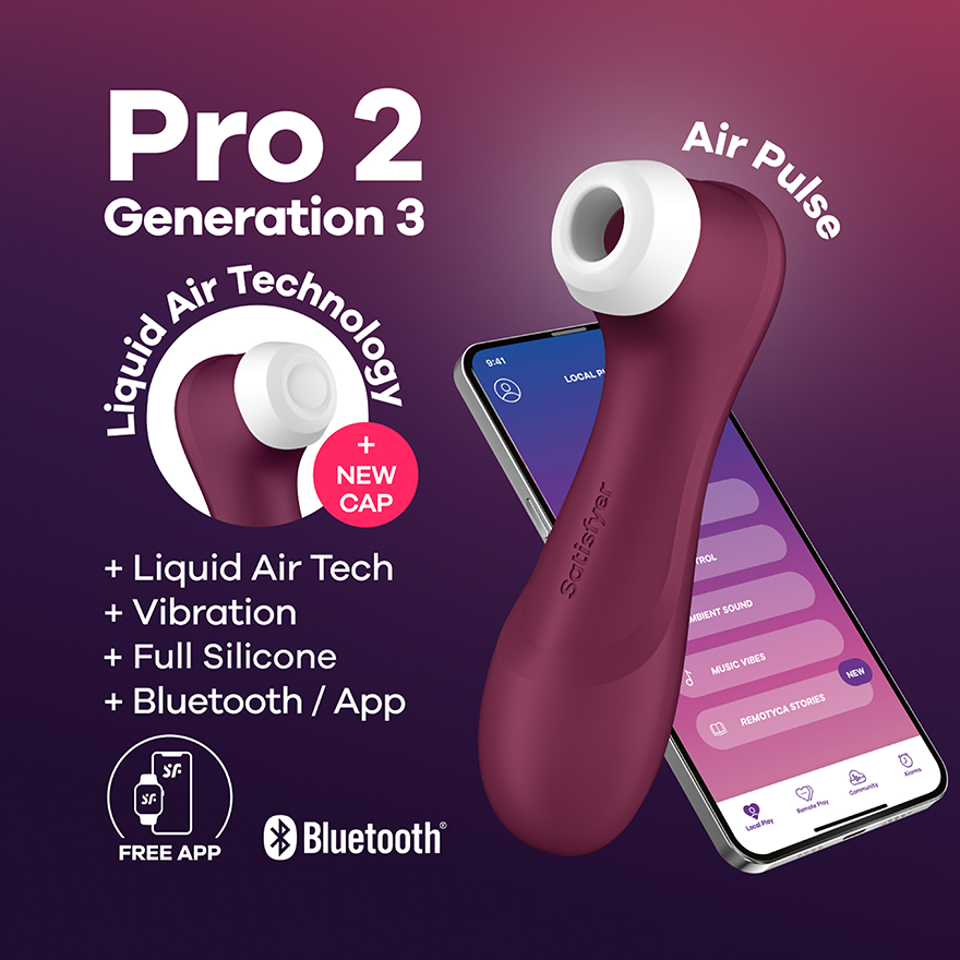 Pro 2 Generation 3 Connect App - Wine Red – Rechargeable, Discreet, Intimate Wellness Accessory – Quiet, Rechargeable, Waterproof, Couples & Solo Use, Discreet Intimate Wellness Accessory