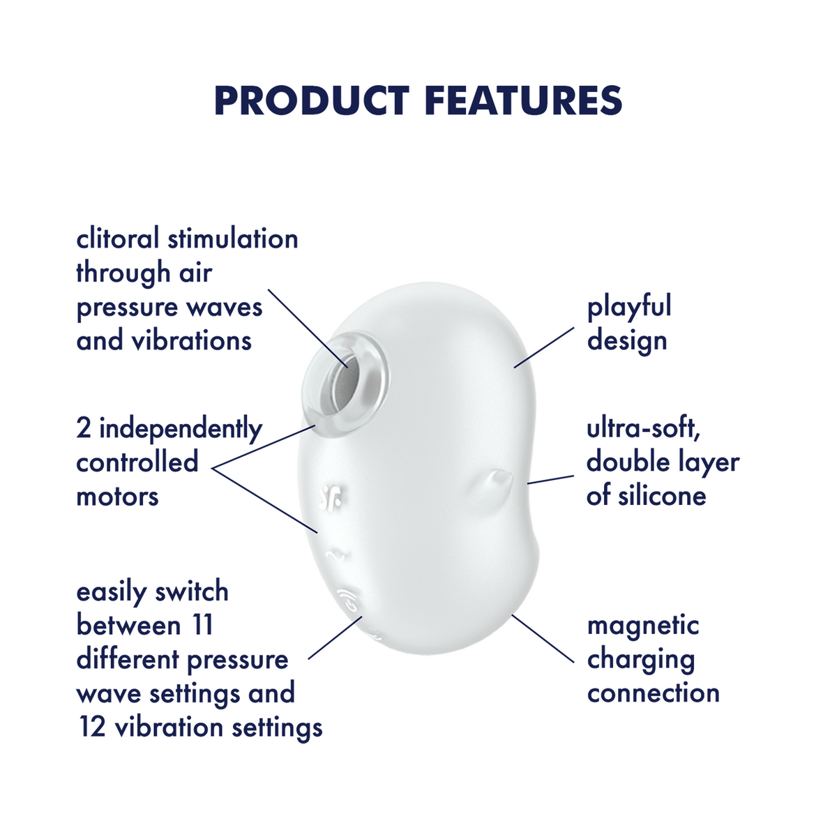 Cutie Ghost (White) – Rechargeable, Discreet, Intimate Wellness Accessory – Quiet, Rechargeable, Waterproof, Couples & Solo Use, Discreet Intimate Wellness Accessory
