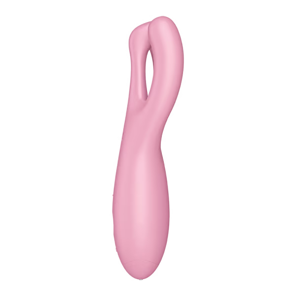 Threesome 4 - Pink – Rechargeable, Discreet, Intimate Wellness Accessory – Quiet, Rechargeable, Waterproof, Couples & Solo Use, Discreet Intimate Wellness Accessory