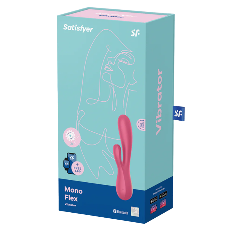 Mono Flex red - Red – Rechargeable, Discreet, Intimate Wellness Accessory – Quiet, Rechargeable, Waterproof, Couples & Solo Use, Discreet Intimate Wellness Accessory