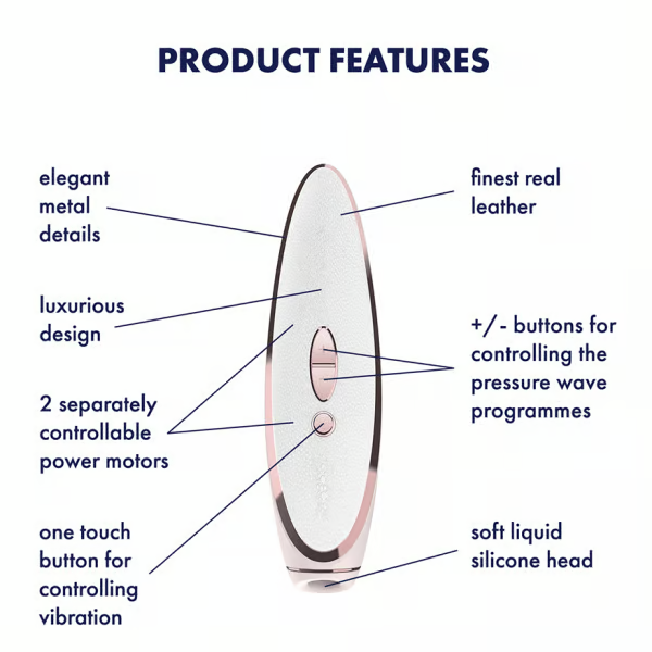 Prêt-à -porter - white, rose gold – Rechargeable, Discreet, Intimate Wellness Accessory – Quiet, Rechargeable, Waterproof, Couples & Solo Use, Discreet Intimate Wellness Accessory
