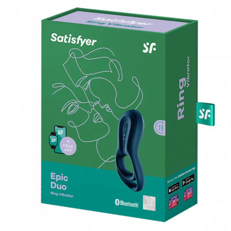 Epic Duo Dark Blue – Rechargeable, Discreet, Intimate Wellness Accessory – Quiet, Rechargeable, Waterproof, Couples & Solo Use, Discreet Intimate Wellness Accessory