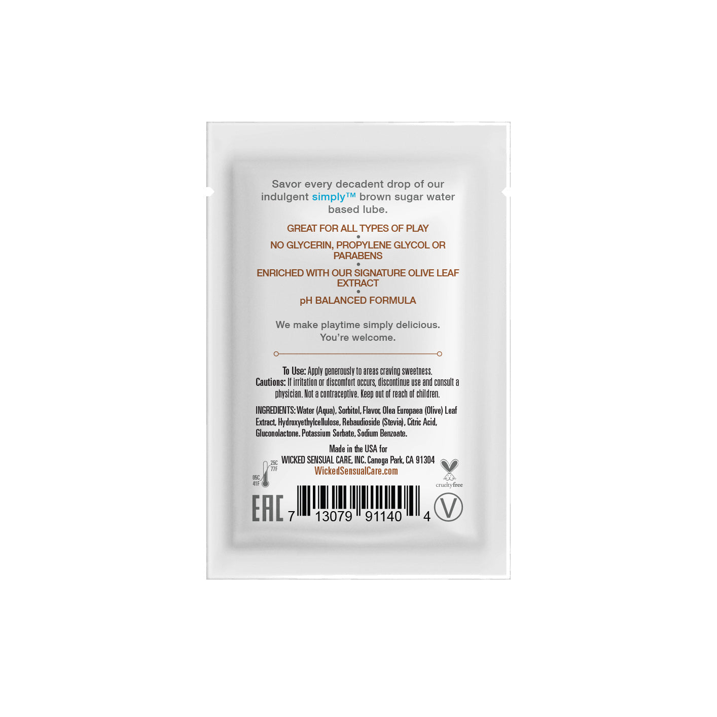 Simply Aqua Brown Sugar Sachet .1oz – Rechargeable, Discreet, Intimate Wellness Accessory – Quiet, Rechargeable, Waterproof, Couples & Solo Use, Discreet Intimate Wellness Accessory