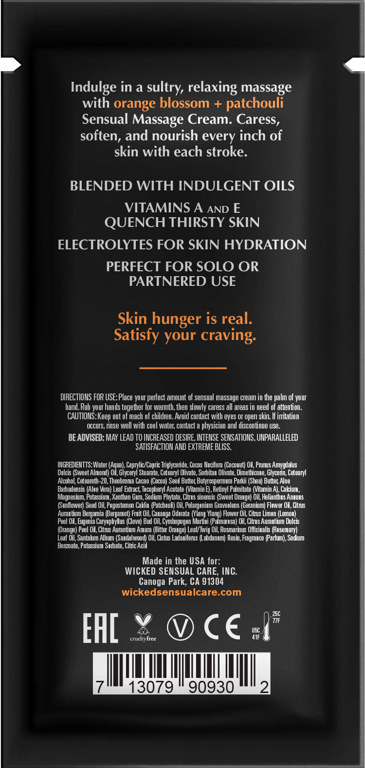 Orange Blossom + Patchouli Massage Cream .34oz – Rechargeable, Discreet, Intimate Wellness Accessory – Quiet, Rechargeable, Waterproof, Couples & Solo Use, Discreet Intimate Wellness Accessory