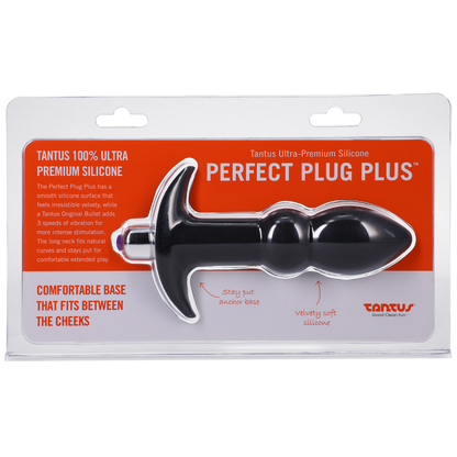 Perfect Plug Plus Vibe Black – Rechargeable, Discreet, Intimate Wellness Accessory – Quiet, Rechargeable, Waterproof, Couples & Solo Use, Discreet Intimate Wellness Accessory