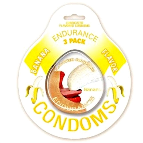 Endurance Condoms - Banana - 3 Pack – Rechargeable, Discreet, Intimate Wellness Accessory – Quiet, Rechargeable, Waterproof, Couples & Solo Use, Discreet Intimate Wellness Accessory