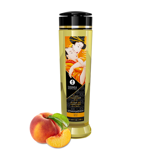 Massage Oils - Stimulation / Peach – Rechargeable, Discreet, Intimate Wellness Accessory – Quiet, Rechargeable, Waterproof, Couples & Solo Use, Discreet Intimate Wellness Accessory
