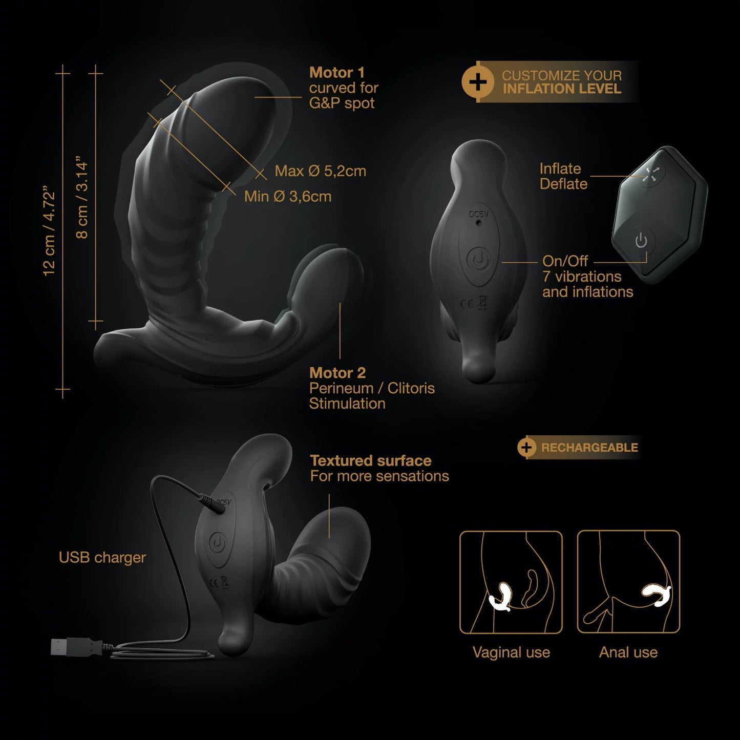 ULTIMATE EXPAND – Rechargeable, Discreet, Intimate Wellness Accessory – Quiet, Rechargeable, Waterproof, Couples & Solo Use, Discreet Intimate Wellness Accessory