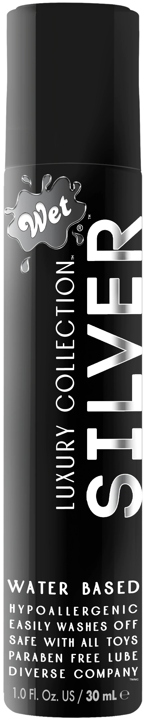 Silver Water Based 1 Fl. Oz./30mL – Rechargeable, Discreet, Intimate Wellness Accessory – Quiet, Rechargeable, Waterproof, Couples & Solo Use, Discreet Intimate Wellness Accessory