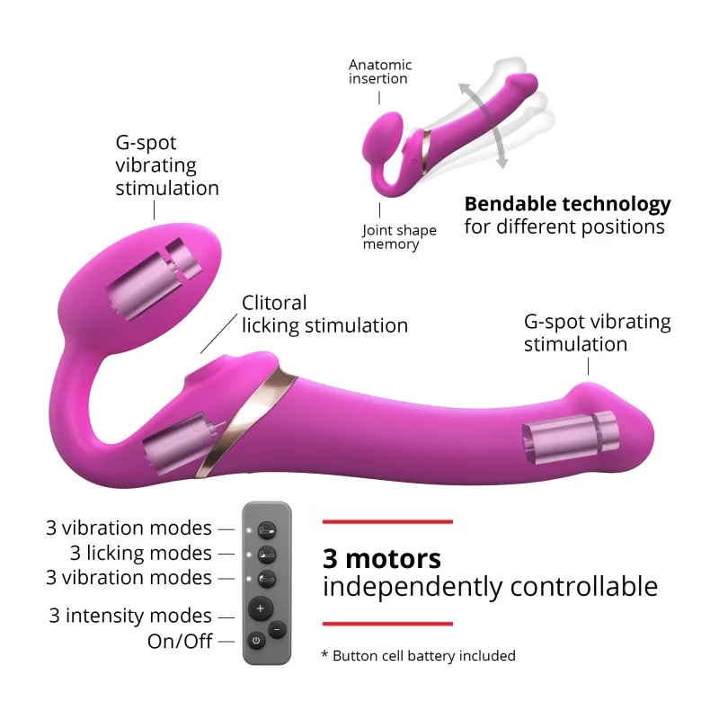 MULTI ORGASM BENDABLE wearable massager - M - FUCHSIA – Rechargeable, Discreet, Intimate Wellness Accessory – Quiet, Rechargeable, Waterproof, Couples & Solo Use, Discreet Intimate Wellness Accessory