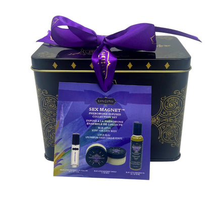 intimacy Magnet Pheromone BLUE LOTUS Gift Set Includes   Roll On Fragrance, Massage Oil,  Massage Candle – Rechargeable, Discreet, Intimate Wellness Accessory – Quiet, Rechargeable, Waterproof, Couples & Solo Use, Discreet Intimate Wellness Accessory