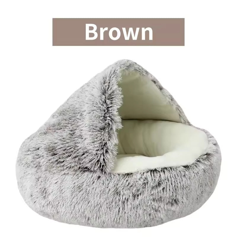 SOFT PLUSH ROUND CAT BED
