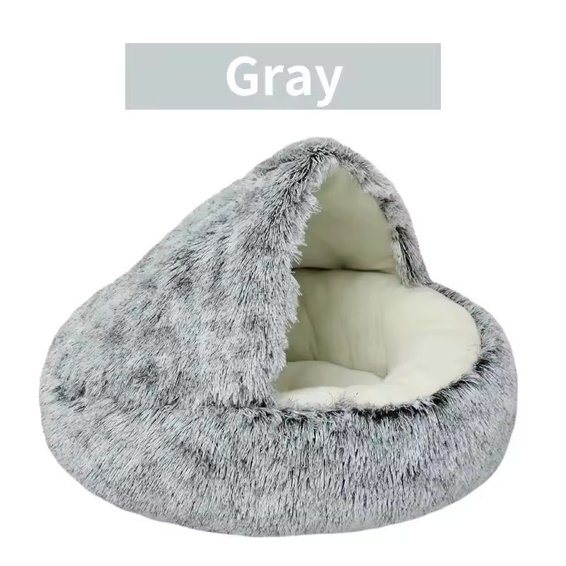 SOFT PLUSH ROUND CAT BED
