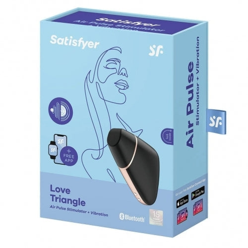 Love Triangle - Black – Rechargeable, Discreet, Intimate Wellness Accessory – Quiet, Rechargeable, Waterproof, Couples & Solo Use, Discreet Intimate Wellness Accessory