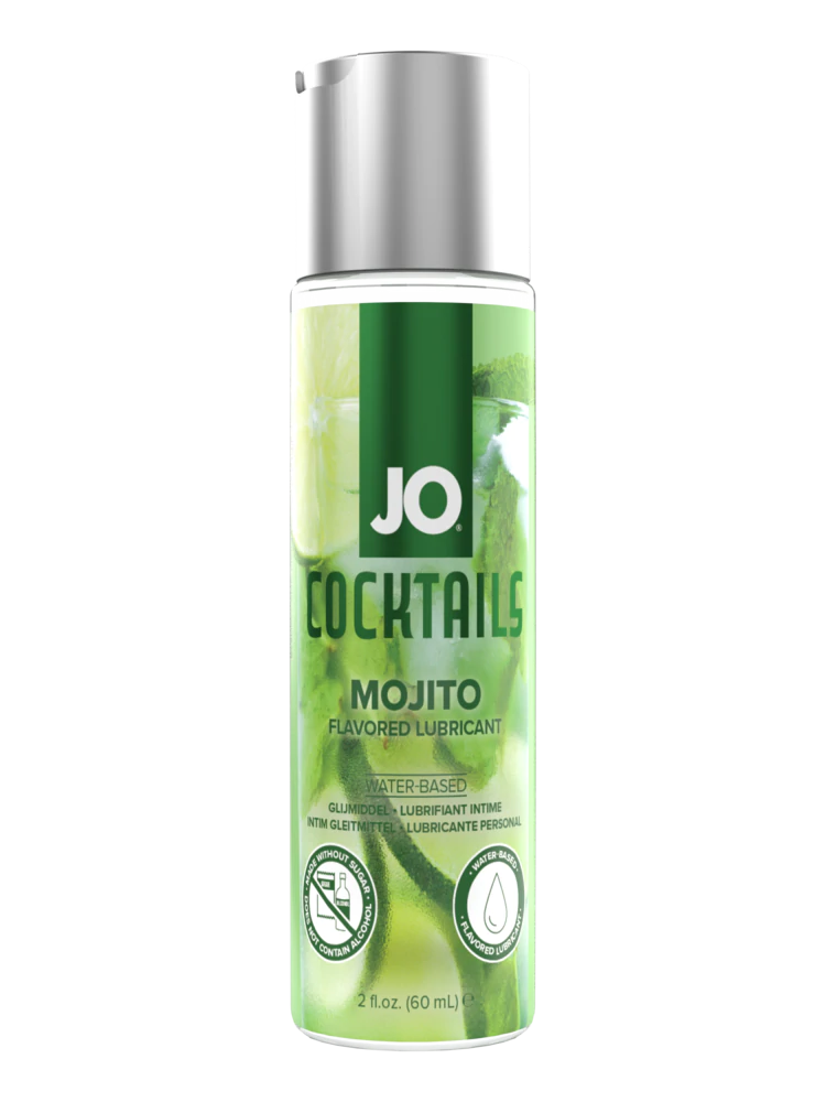 JO Cocktails - Mojito Flavored Lubricant - 2 floz 60 mL – Rechargeable, Discreet, Intimate Wellness Accessory – Quiet, Rechargeable, Waterproof, Couples & Solo Use, Discreet Intimate Wellness Accessory