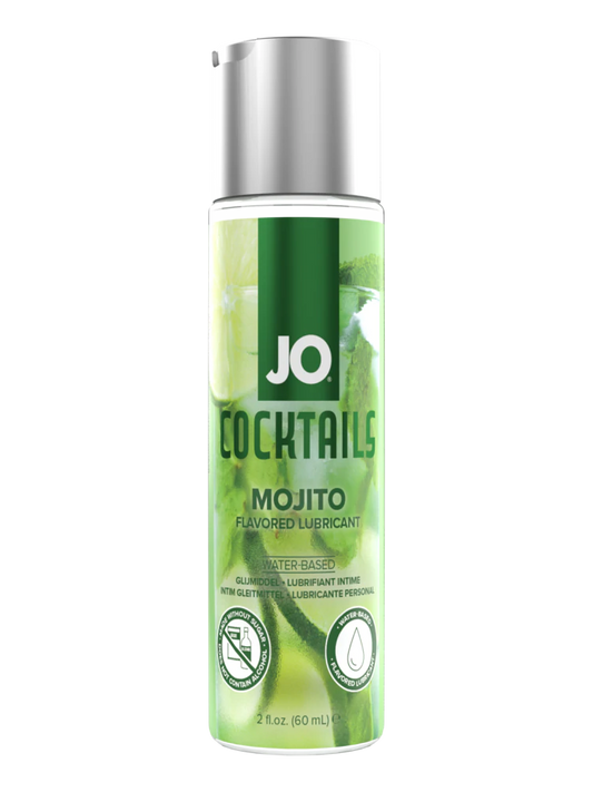 JO Cocktails - Mojito Flavored Lubricant - 2 floz 60 mL – Rechargeable, Discreet, Intimate Wellness Accessory – Quiet, Rechargeable, Waterproof, Couples & Solo Use, Discreet Intimate Wellness Accessory