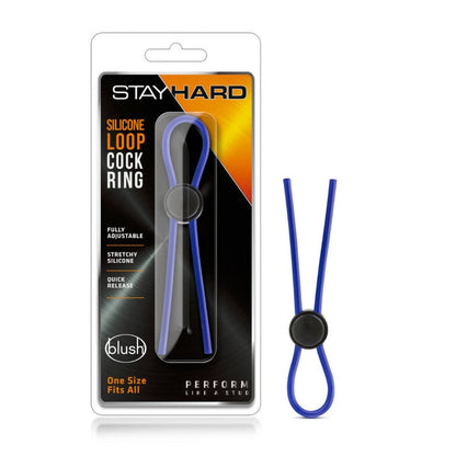 Stay Hard Silicone Loop male Ring - Blue – Rechargeable, Discreet, Intimate Wellness Accessory – Quiet, Rechargeable, Waterproof, Couples & Solo Use, Discreet Intimate Wellness Accessory
