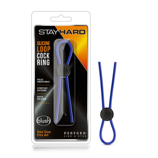 Stay Hard Silicone Loop male Ring - Blue – Rechargeable, Discreet, Intimate Wellness Accessory – Quiet, Rechargeable, Waterproof, Couples & Solo Use, Discreet Intimate Wellness Accessory