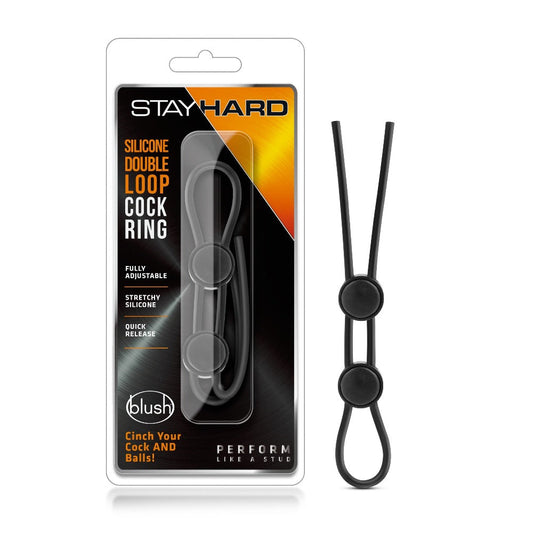 Stay Hard Silicone Dble Loop Lasso Black – Rechargeable, Discreet, Intimate Wellness Accessory – Quiet, Rechargeable, Waterproof, Couples & Solo Use, Discreet Intimate Wellness Accessory