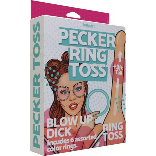 Pecker Ring Toss Inflatable Game 3' tall – Rechargeable, Discreet, Intimate Wellness Accessory – Quiet, Rechargeable, Waterproof, Couples & Solo Use, Discreet Intimate Wellness Accessory