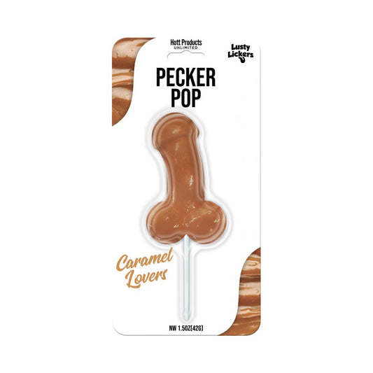 Lusty Lickers Pecker Pop - Caramel – Rechargeable, Discreet, Intimate Wellness Accessory – Quiet, Rechargeable, Waterproof, Couples & Solo Use, Discreet Intimate Wellness Accessory
