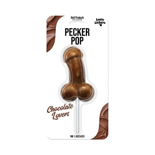 Lusty Lickers Pecker Pop - Chocolate – Rechargeable, Discreet, Intimate Wellness Accessory – Quiet, Rechargeable, Waterproof, Couples & Solo Use, Discreet Intimate Wellness Accessory