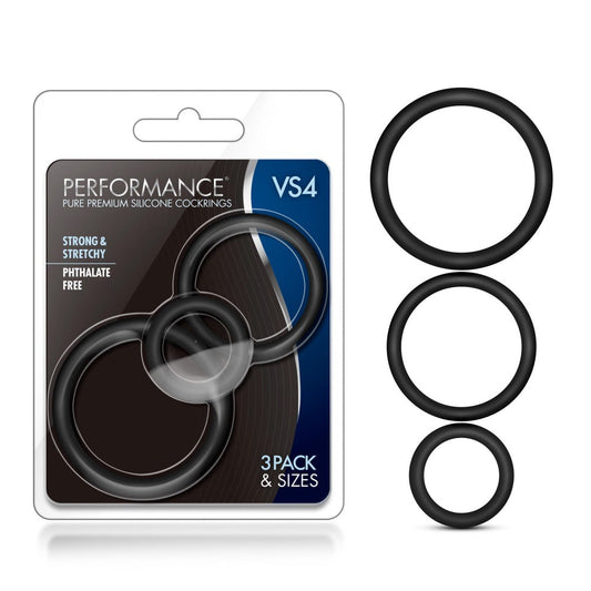 Performance VS4 Pure Silicone C Ring Set – Rechargeable, Discreet, Intimate Wellness Accessory – Quiet, Rechargeable, Waterproof, Couples & Solo Use, Discreet Intimate Wellness Accessory