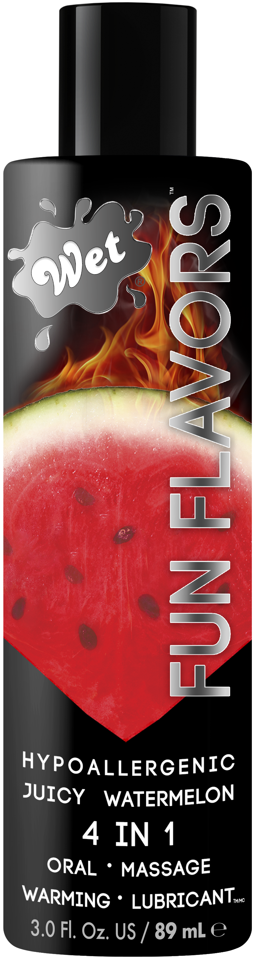 Fun Flavors Juicy Watermelon 4 in 1 3oz – Rechargeable, Discreet, Intimate Wellness Accessory – Quiet, Rechargeable, Waterproof, Couples & Solo Use, Discreet Intimate Wellness Accessory