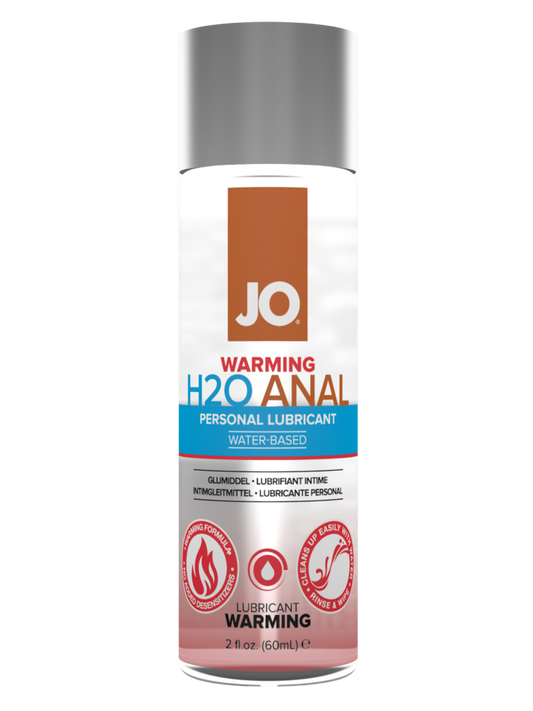 JO H2O backdoor - Warming - Lubricant 2 floz / 60 mL – Rechargeable, Discreet, Intimate Wellness Accessory – Quiet, Rechargeable, Waterproof, Couples & Solo Use, Discreet Intimate Wellness Accessory