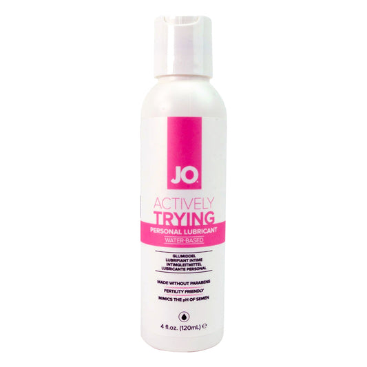 JO Actively Trying - Paraben-Free - 4 oz / 120 mL – Rechargeable, Discreet, Intimate Wellness Accessory – Quiet, Rechargeable, Waterproof, Couples & Solo Use, Discreet Intimate Wellness Accessory