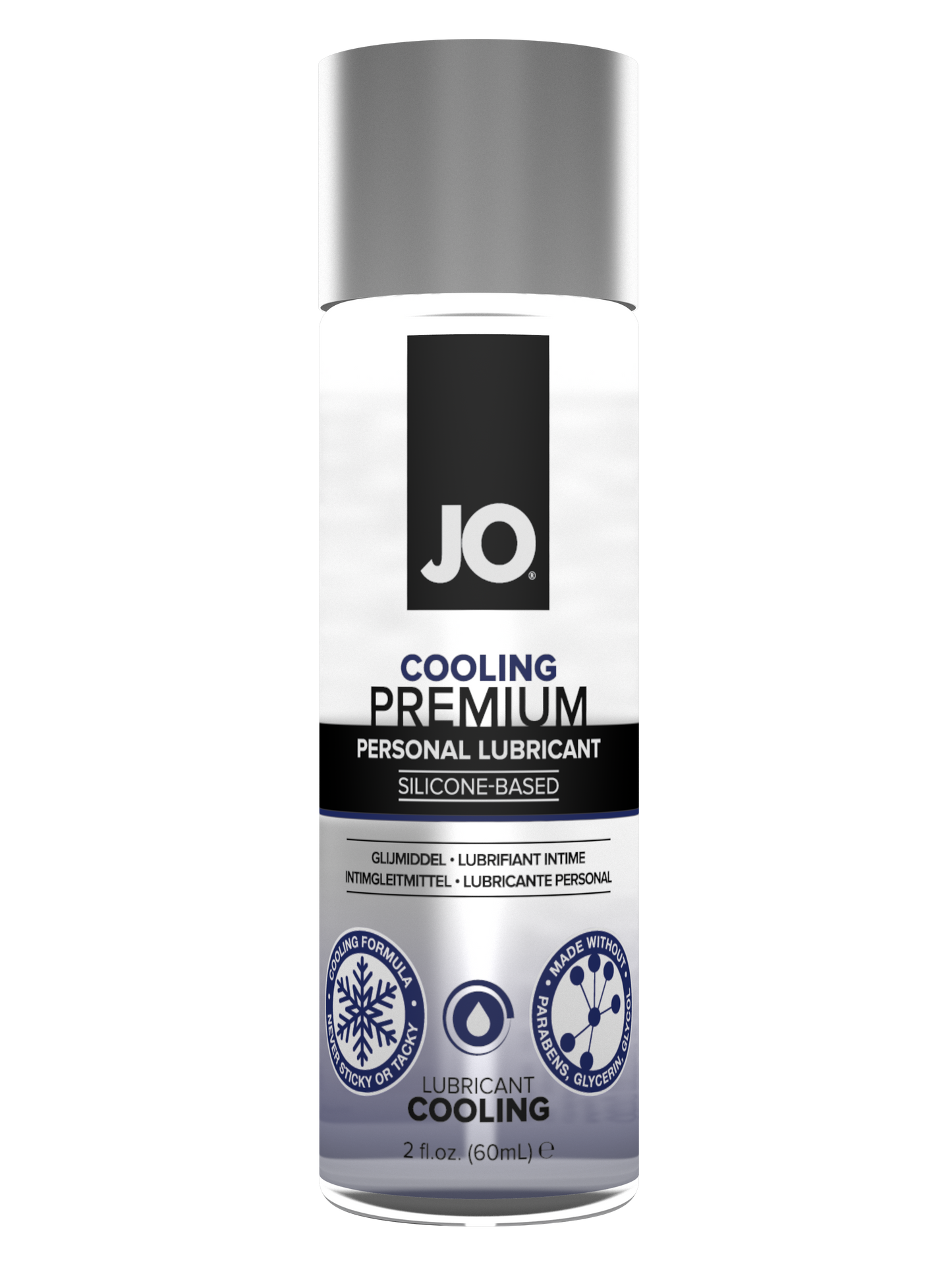 JO Premium  Silicone - Cooling - Lubricant 2 fl oz / 60 mL – Rechargeable, Discreet, Intimate Wellness Accessory – Quiet, Rechargeable, Waterproof, Couples & Solo Use, Discreet Intimate Wellness Accessory