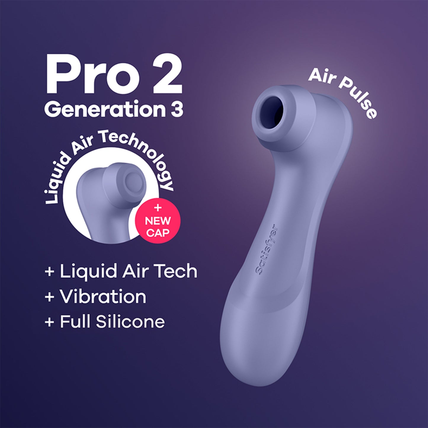 Pro 2 Generation 3 - Lilac – Rechargeable, Discreet, Intimate Wellness Accessory – Quiet, Rechargeable, Waterproof, Couples & Solo Use, Discreet Intimate Wellness Accessory