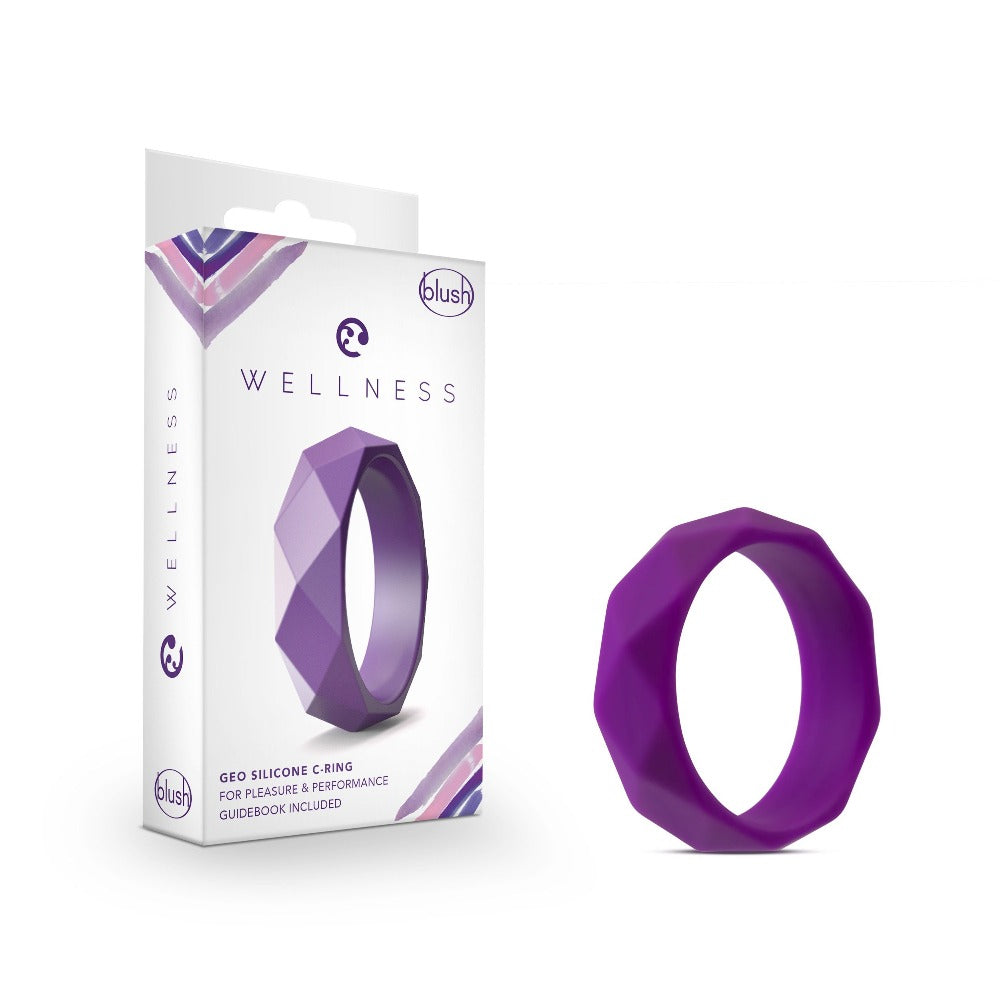 Wellness - Geo C Ring - Purple – Rechargeable, Discreet, Intimate Wellness Accessory – Quiet, Rechargeable, Waterproof, Couples & Solo Use, Discreet Intimate Wellness Accessory