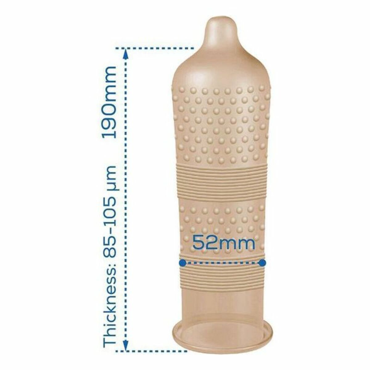 Condoms Pasante Intensity 19 cm 54 mm (3 pcs) – Rechargeable, Discreet, Intimate Wellness Accessory – Quiet, Rechargeable, Waterproof, Couples & Solo Use, Discreet Intimate Wellness Accessory